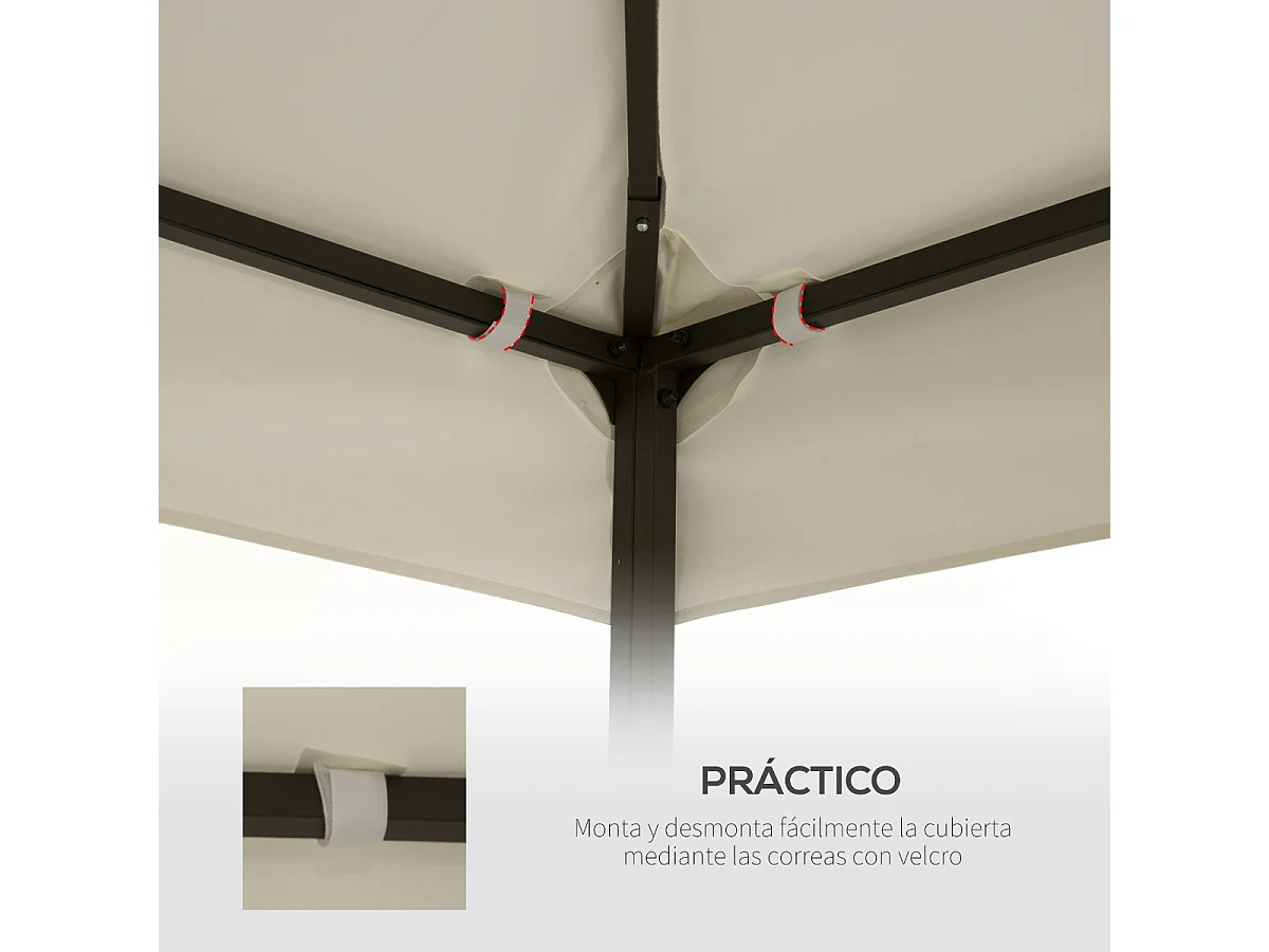 Techo reemplazo para carpa crema 300x300 cm Outsunny