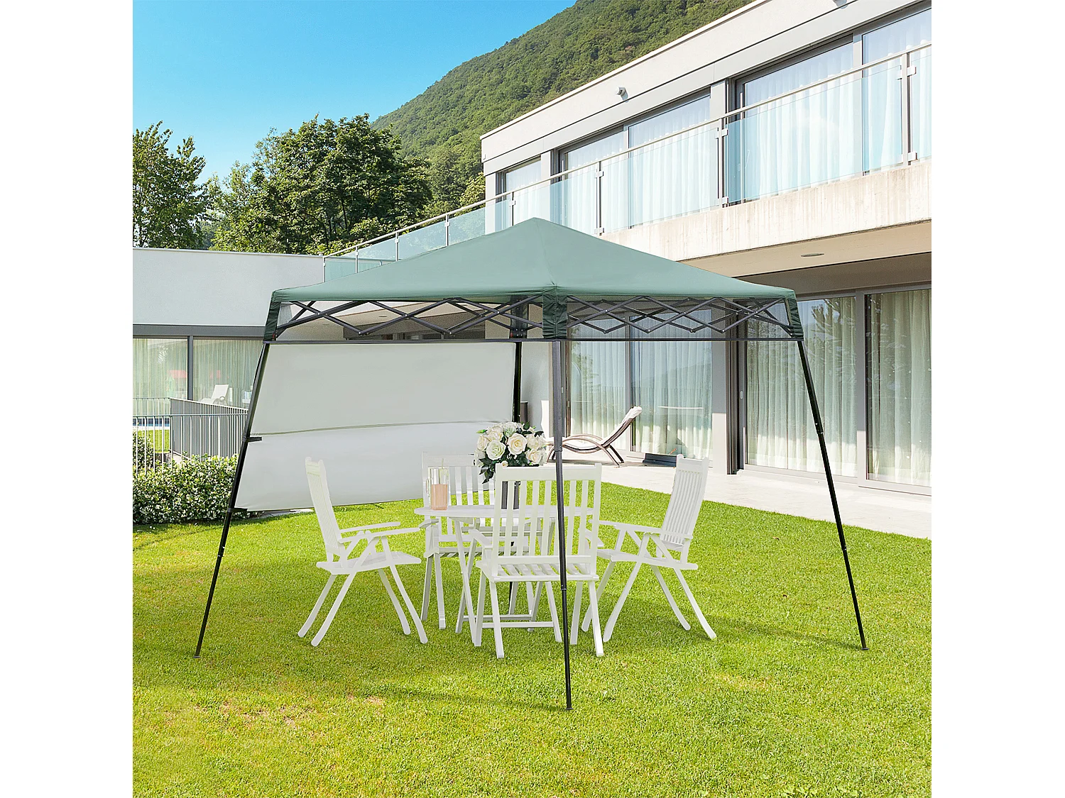 Carpa plegable verde 220x220x208 cm Outsunny