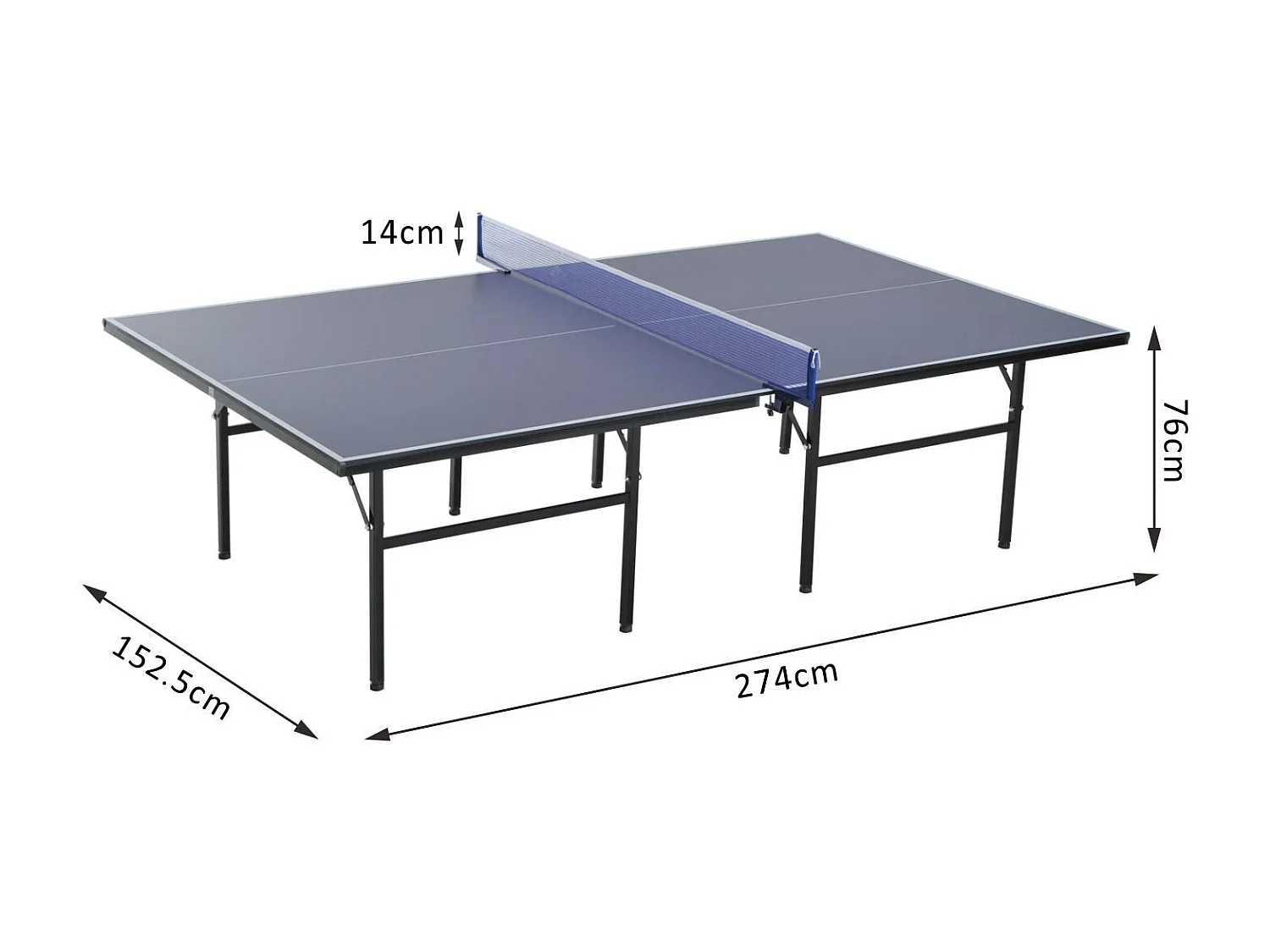 Mesa de ping pong azul 152.5x274x76 cm HOMCOM