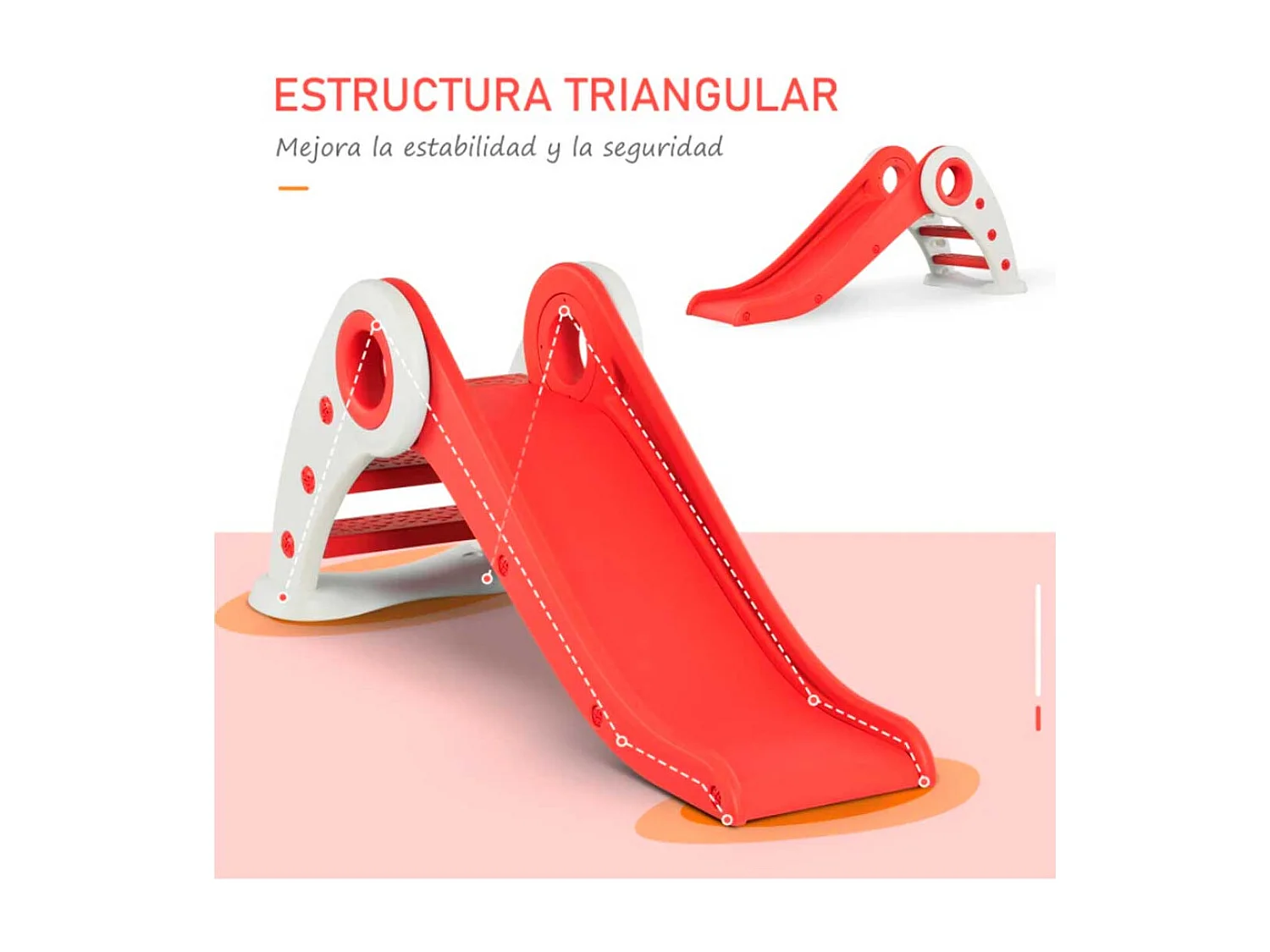 Tobogán plegable infantil rojo 120x50x56 cm HOMCOM