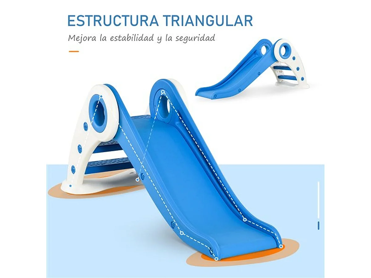 Tobogán plegable infantil azul 120 x 50 x 56 cm HOMCOM