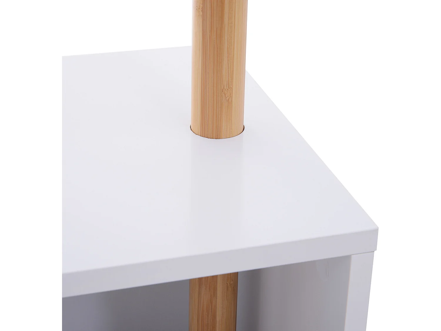 Perchero de pie blanco y madera natural 40x30x180cm HOMCOM