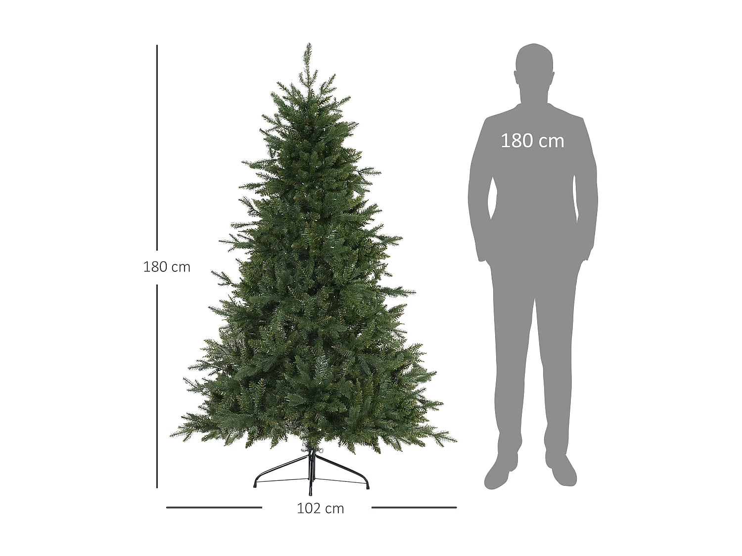 Árbol de navidad verde ø102x180 cm HOMCOM