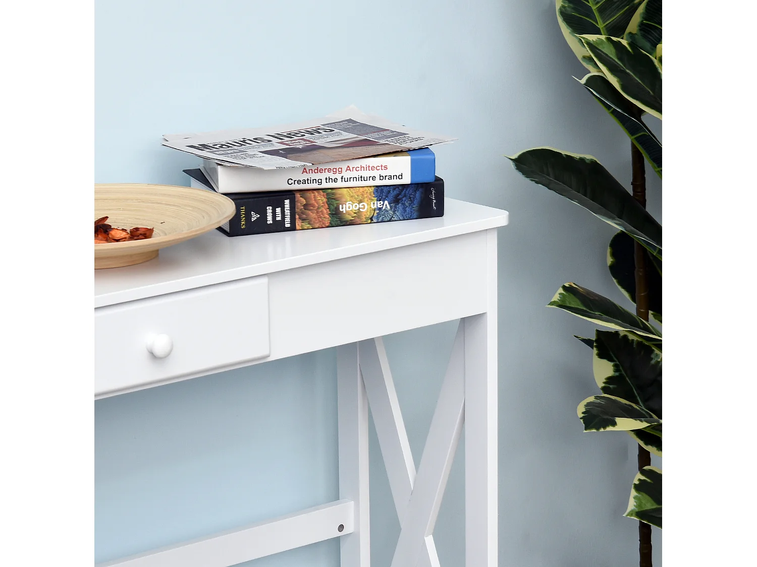 Mesa de consola blanco 100x30x81cm HOMCOM