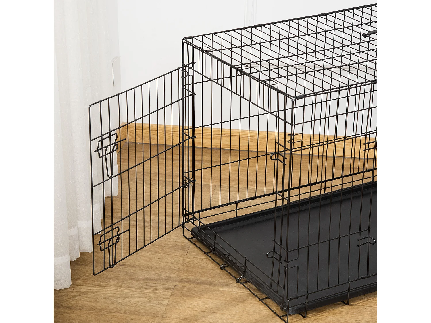 Jaula de perro negro 92x57x62.5 cm PawHut