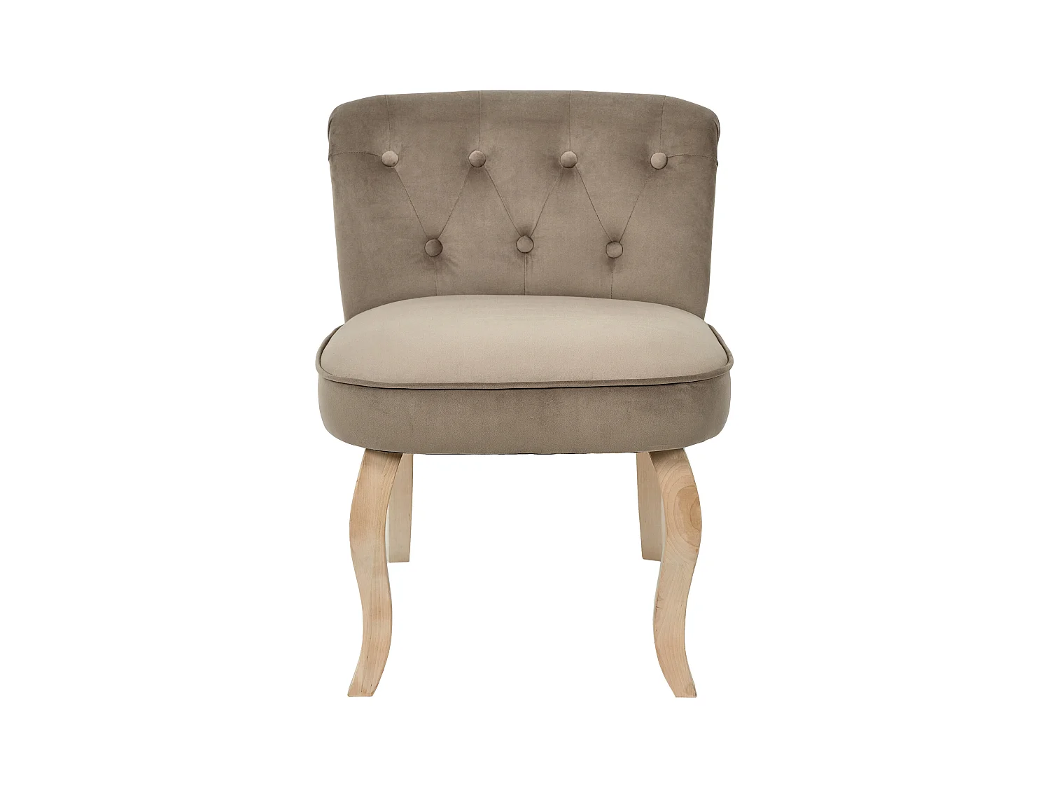 Fauteuil en Velours Design "Eleonor" 68cm Taupe