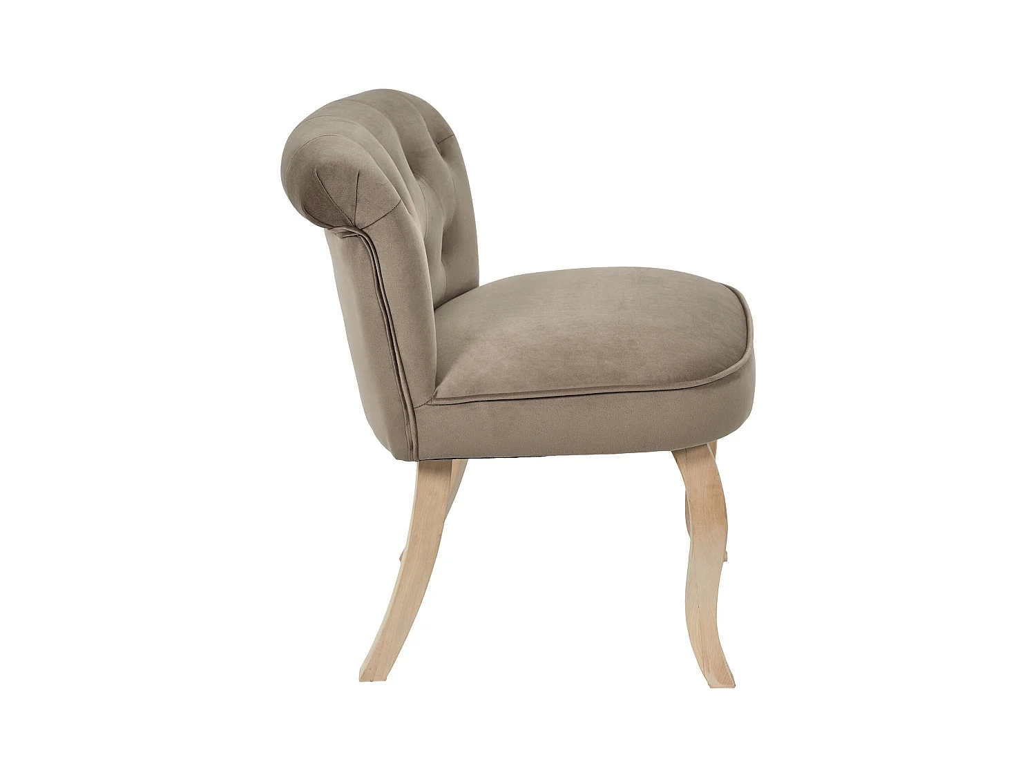 Fauteuil en Velours Design "Eleonor" 68cm Taupe