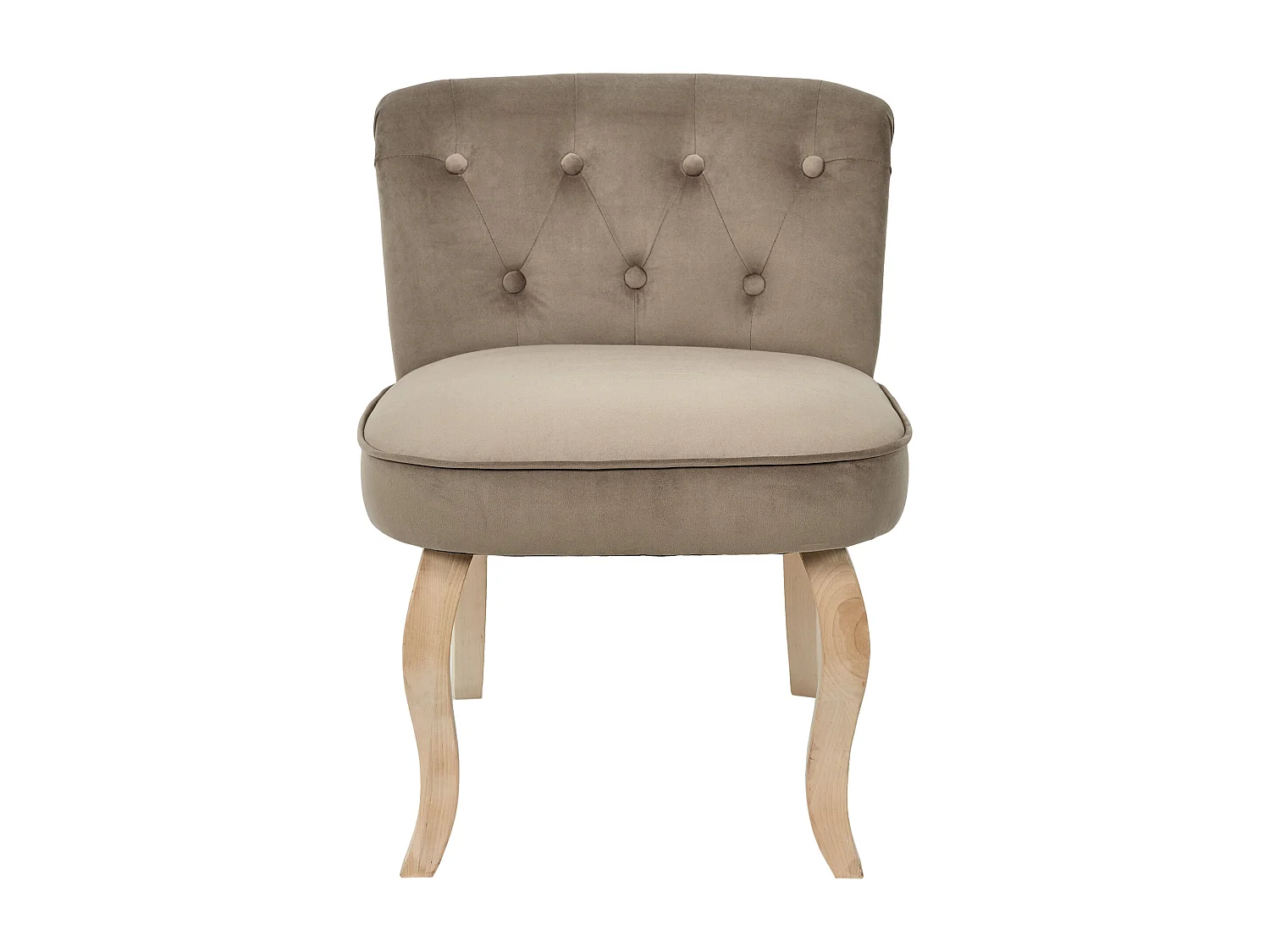 Fauteuil en Velours Design "Eleonor" 68cm Taupe