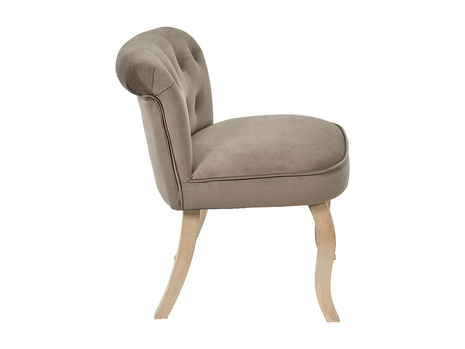 Fauteuil en Velours Design "Eleonor" 68cm Taupe