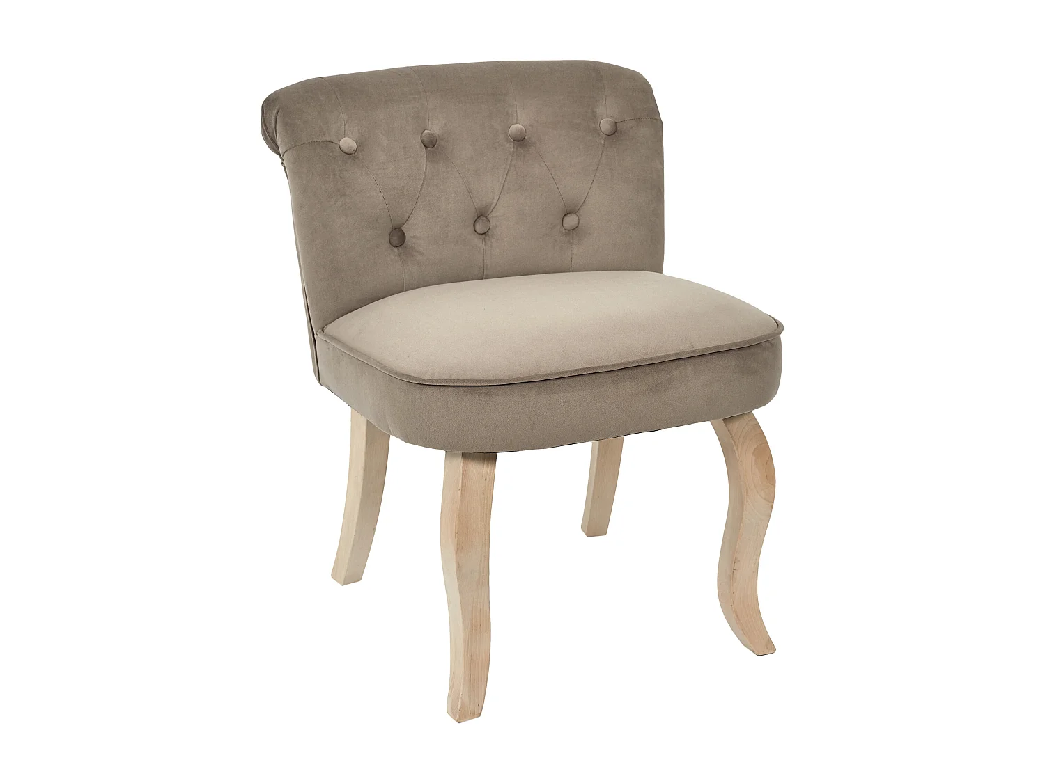 Fauteuil en Velours Design "Eleonor" 68cm Taupe