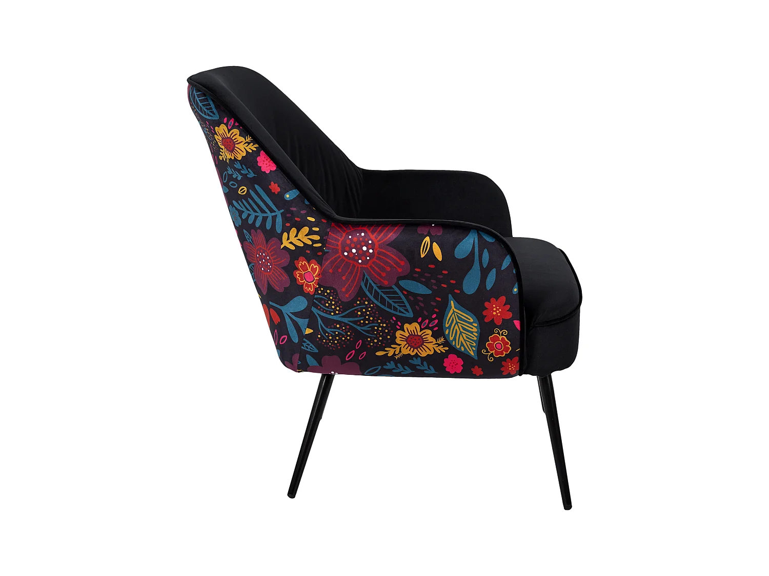 Fauteuil Design à Motifs "Olga" 78cm Noir