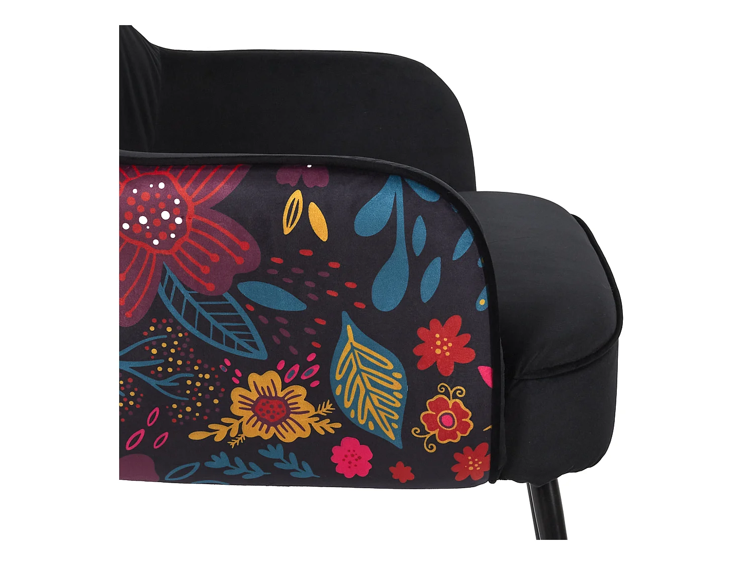 Fauteuil Design à Motifs "Olga" 78cm Noir