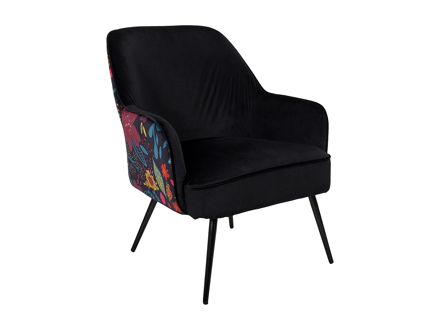 Fauteuil Design à Motifs "Olga" 78cm Noir