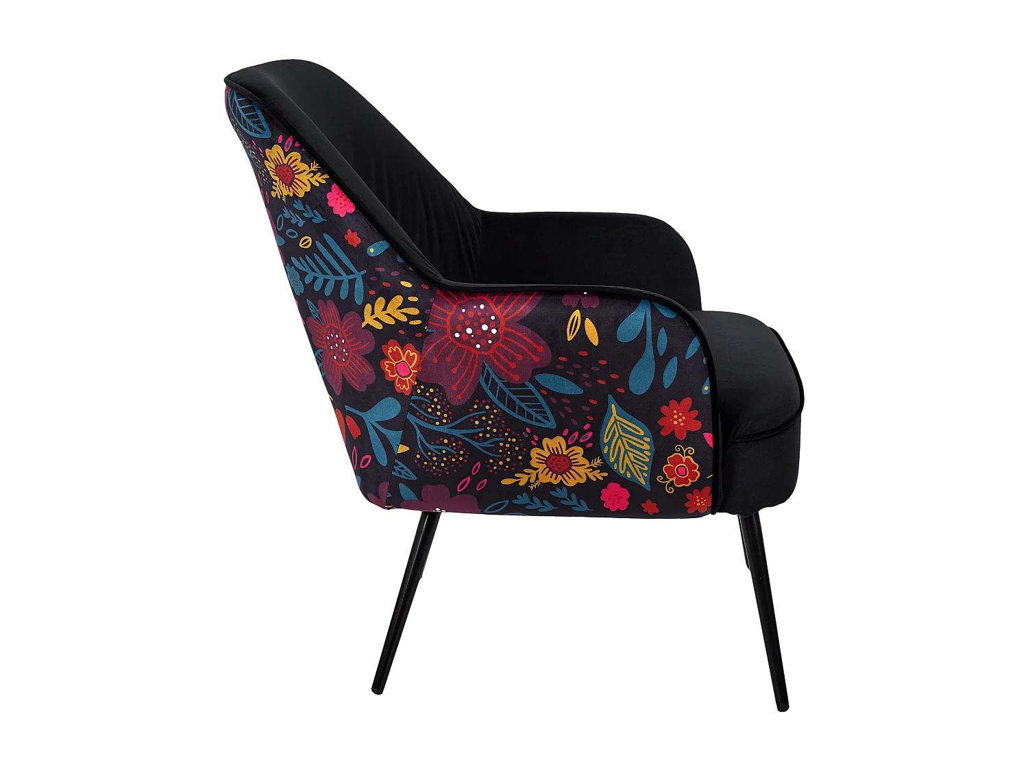 Fauteuil Design à Motifs "Olga" 78cm Noir