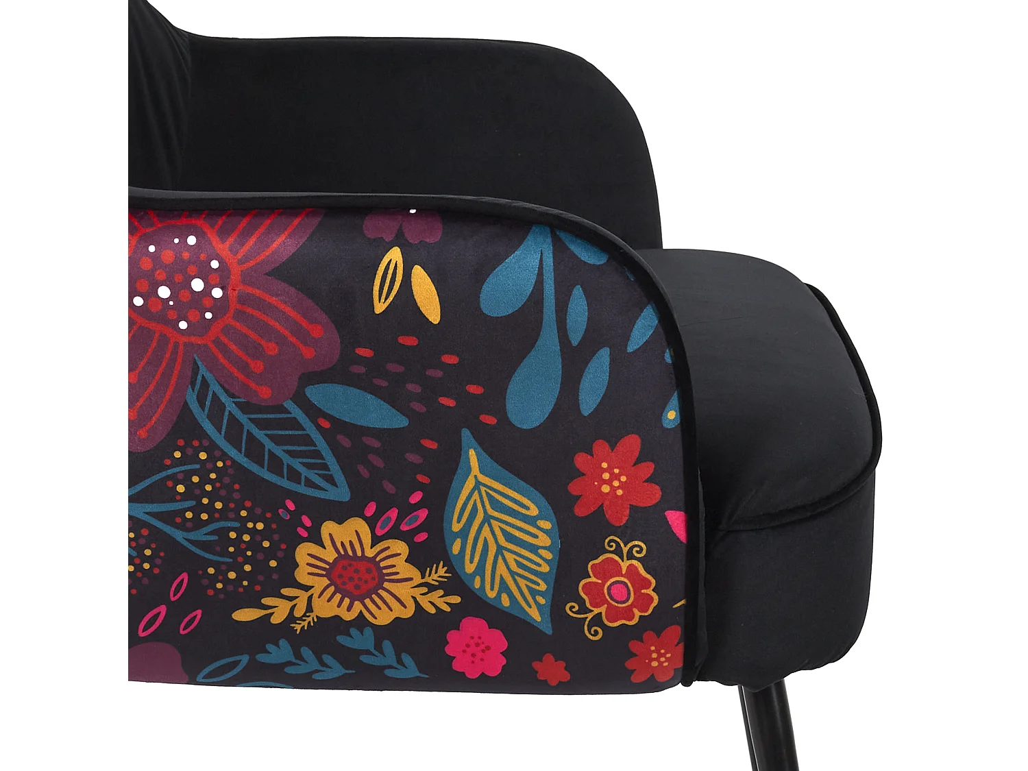 Fauteuil Design à Motifs "Olga" 78cm Noir