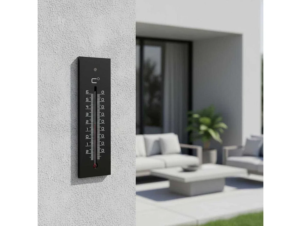 Thermometer aus zeitgenössischem Medium Schwarz - 22 cm