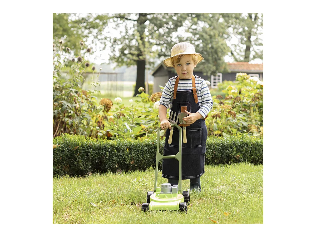Tondeuse enfant en plastique vert bi-ton