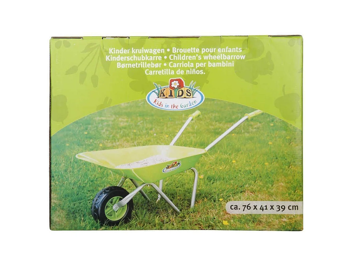 Brouette verte en métal enfant