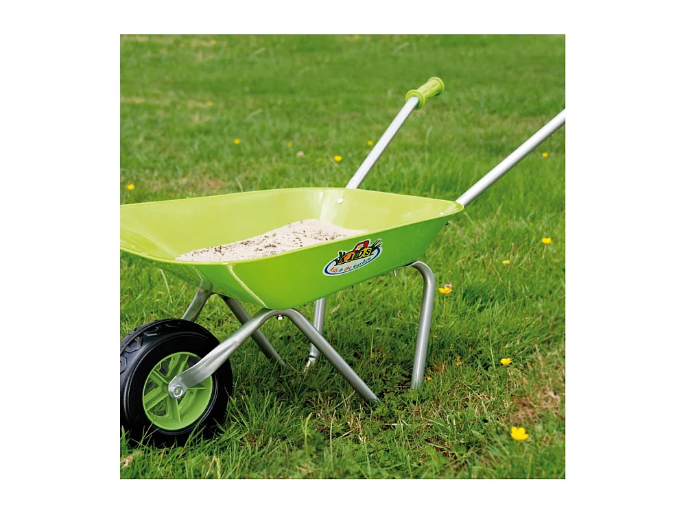 Brouette verte en métal enfant