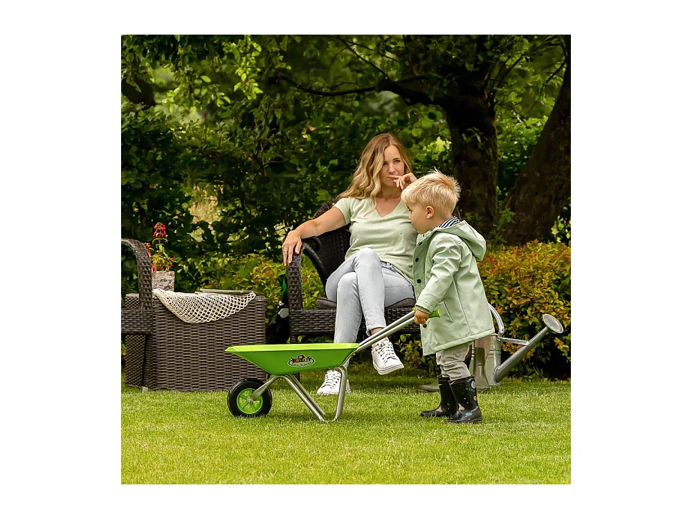 Brouette verte en métal enfant