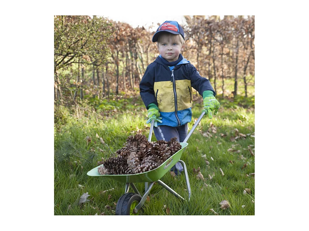 Brouette verte en métal enfant