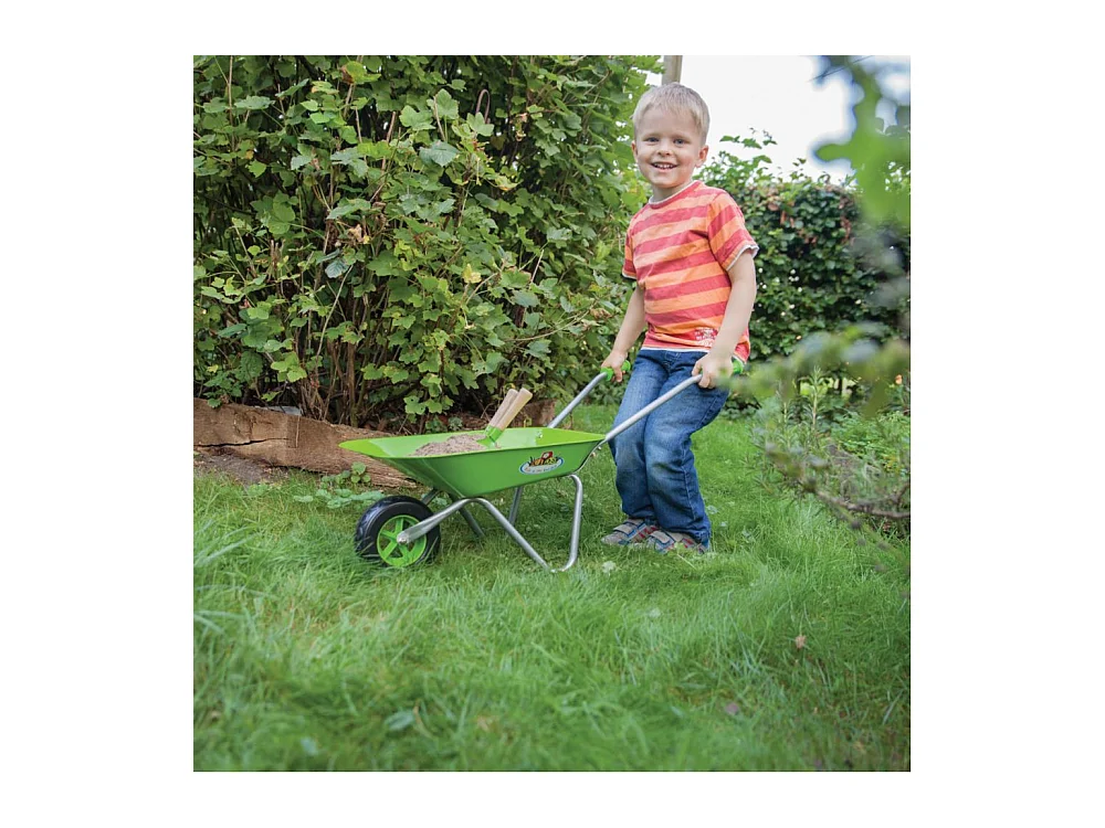 Brouette verte en métal enfant