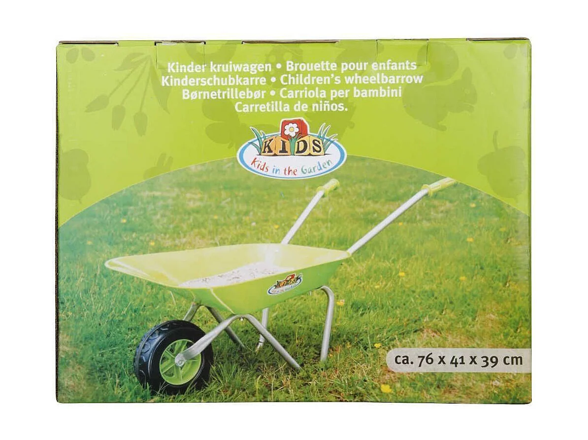 Brouette verte en métal enfant
