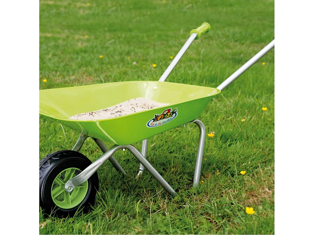 Brouette verte en métal enfant