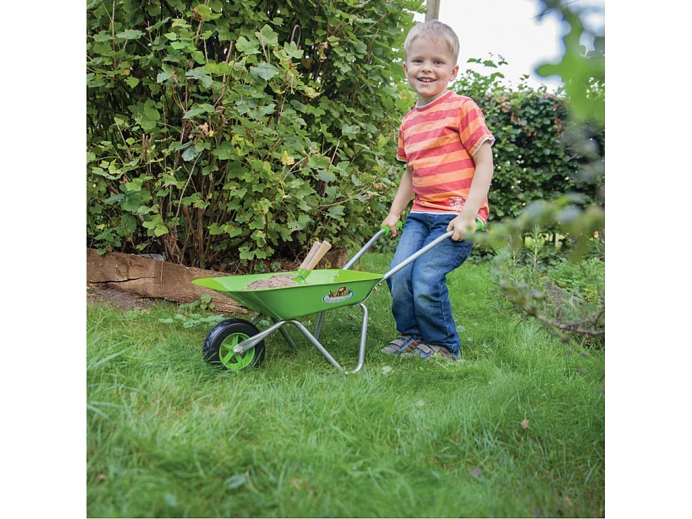 Brouette verte en métal enfant