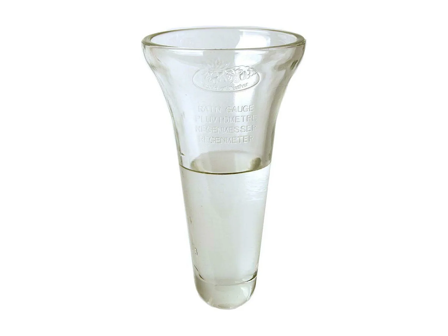 Regenmesser aus Glas und Zink mit Skala 11,5x131 cm