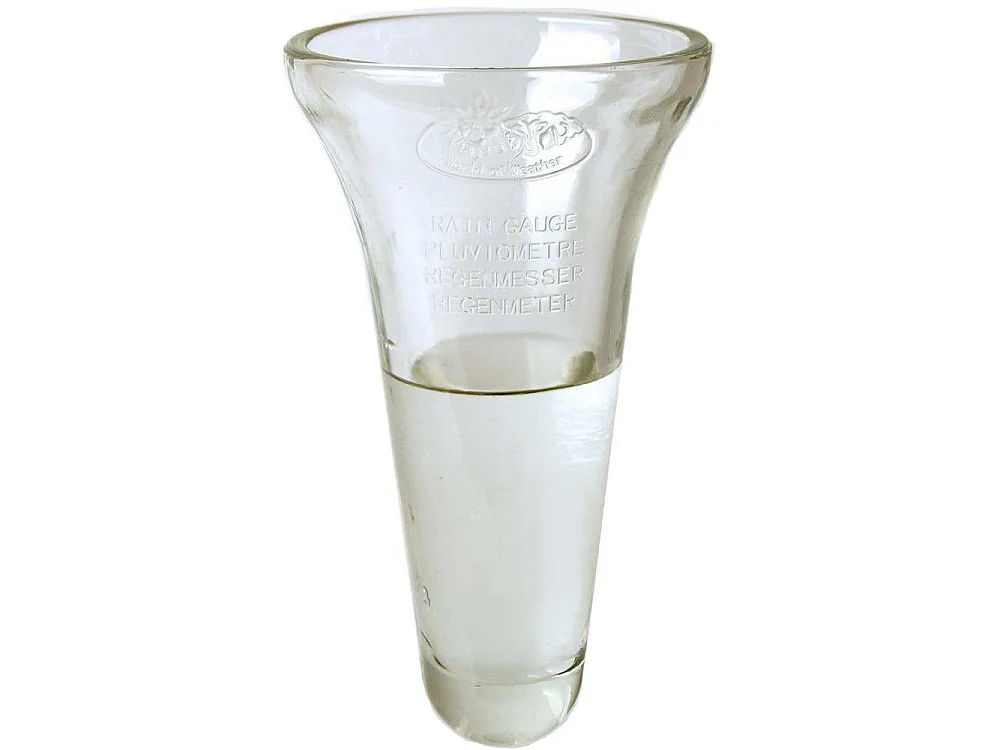 Pluviomètre gradué en verre et zinc
