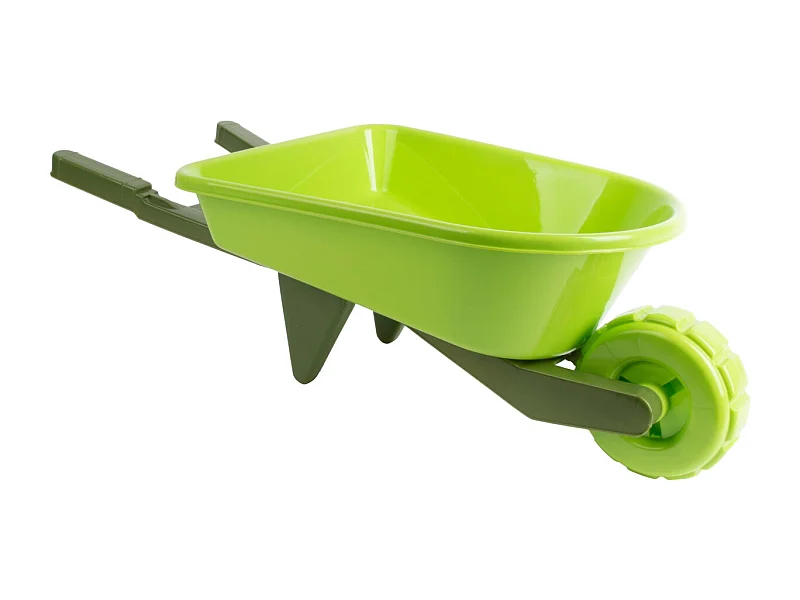Brouette enfant en plastique vert bi-ton