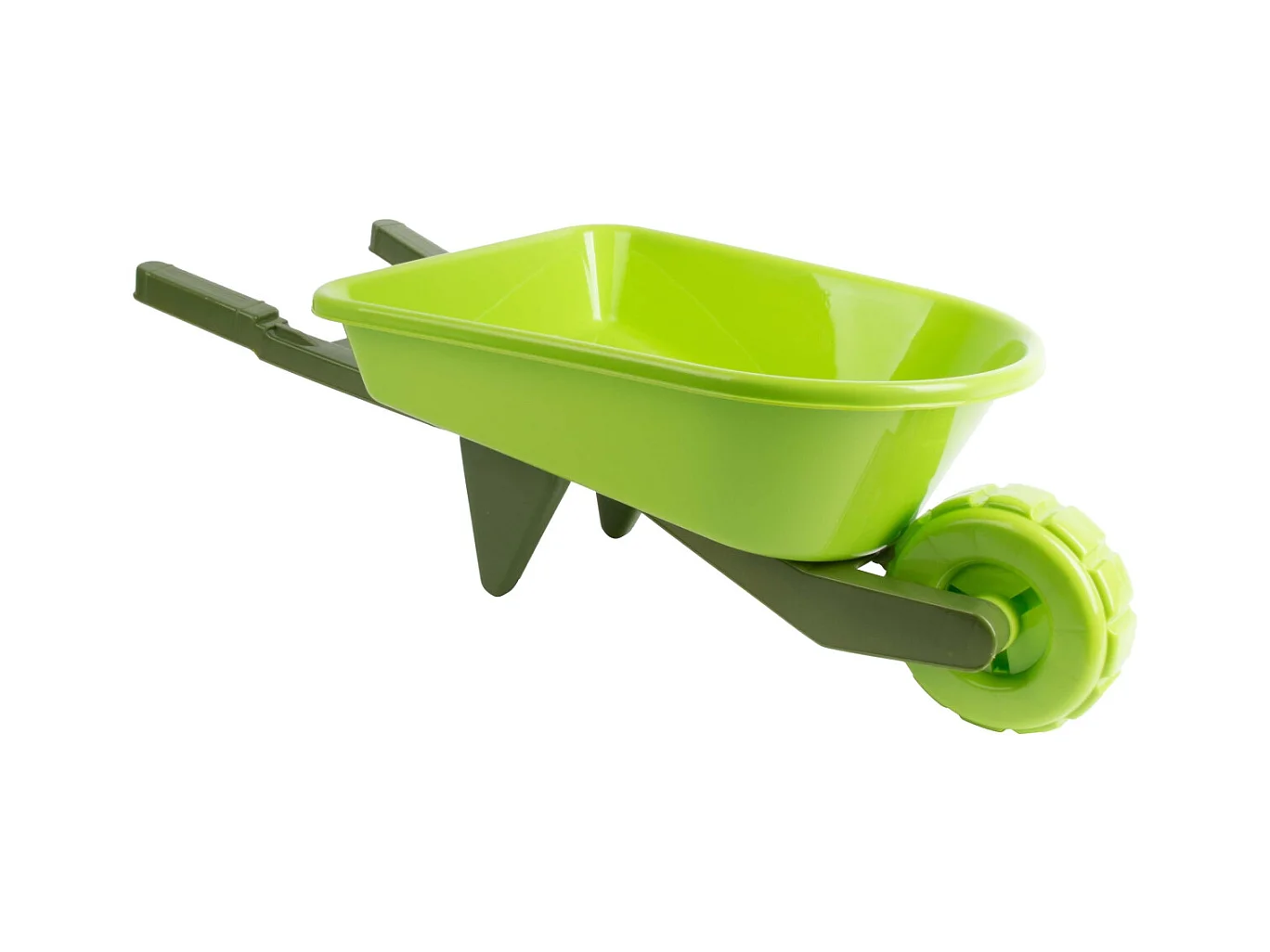Brouette enfant en plastique vert bi-ton