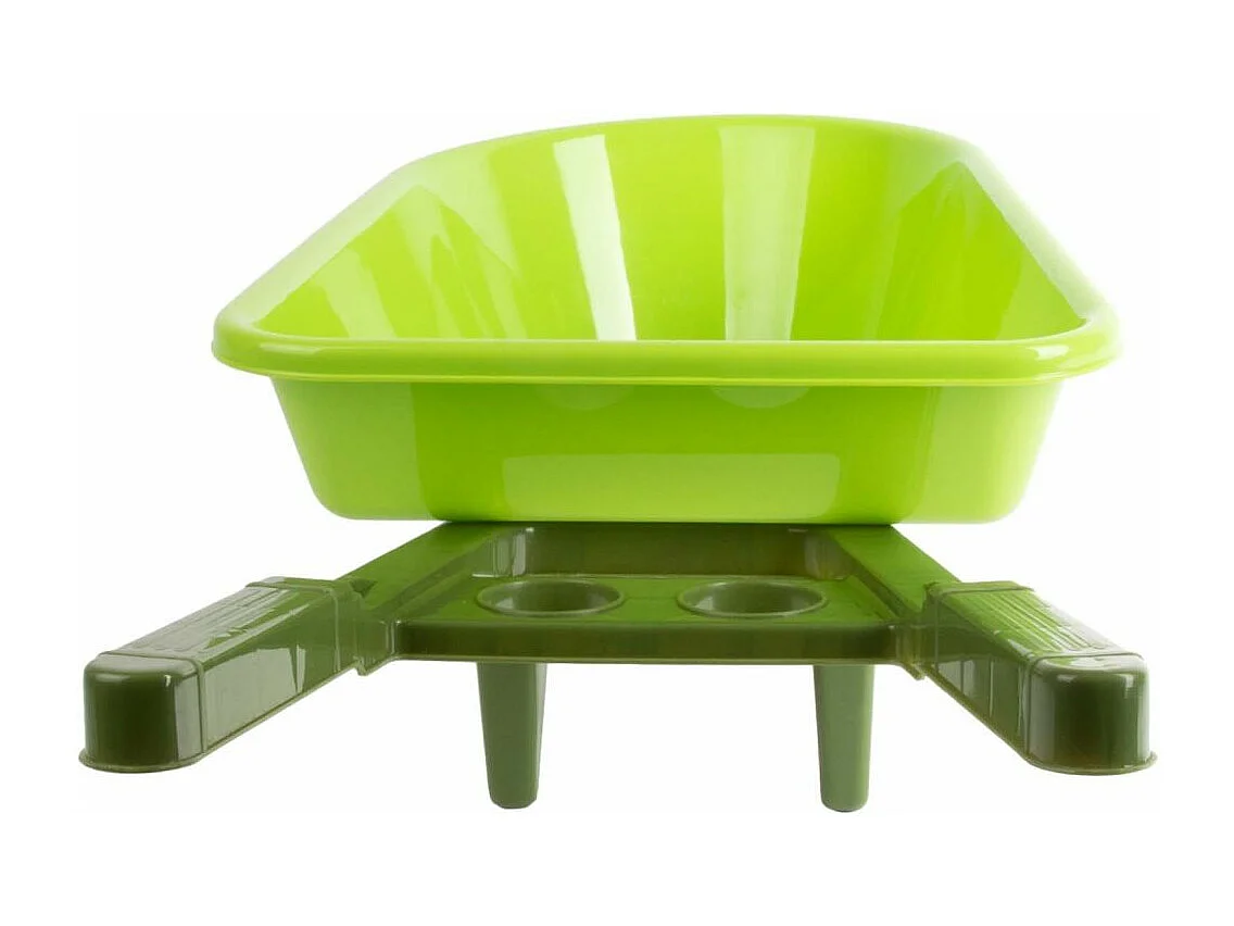 Brouette enfant en plastique vert bi-ton