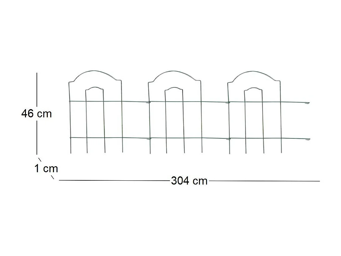 Bordure de jardin en métal Lawn 3m Lot de 9