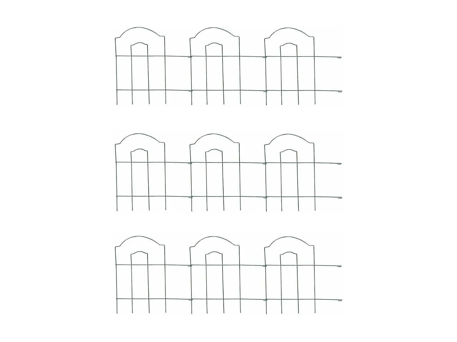 Bordure de jardin en métal Lawn 3m Lot de 9