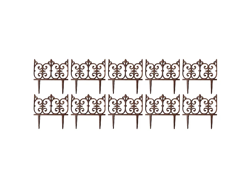 Bordure de jardin en fonte Valentine Lot de 10