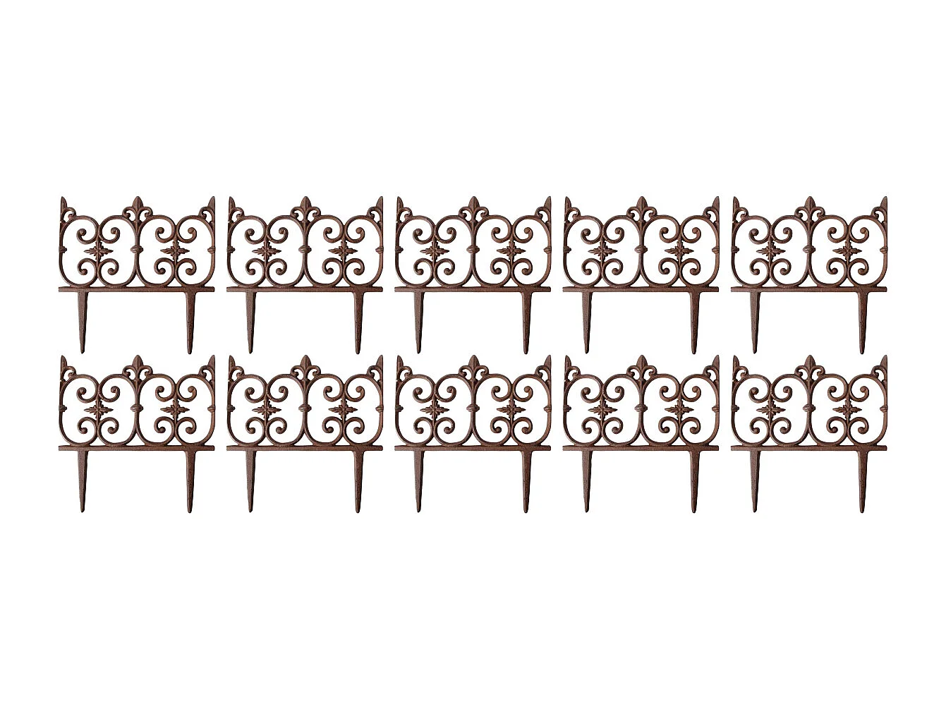 Bordure de jardin en fonte Valentine Lot de 10
