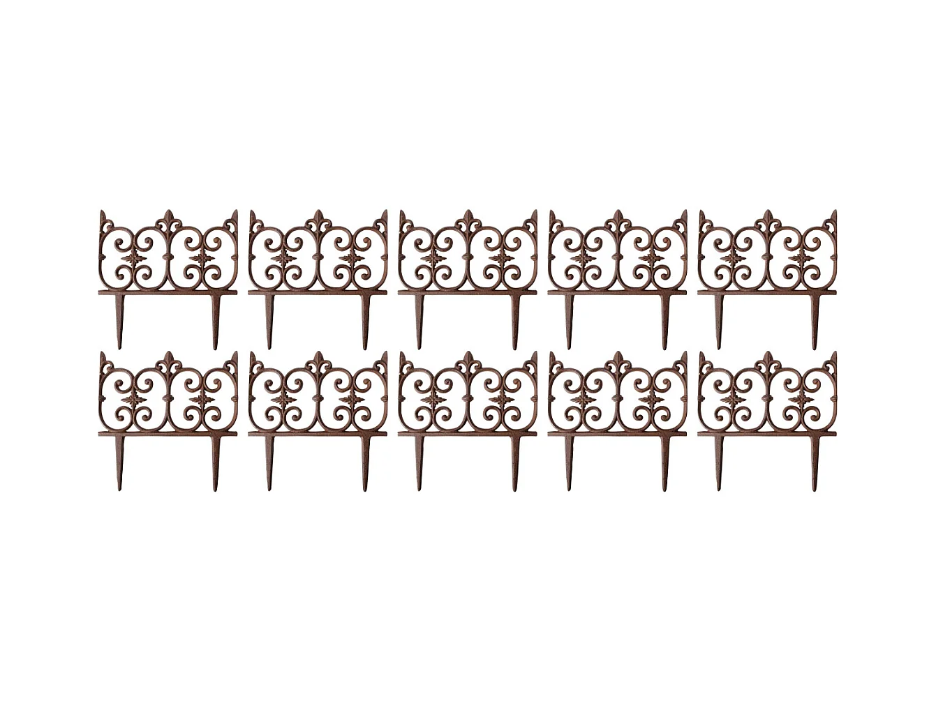 Bordure de jardin en fonte Valentine Lot de 10