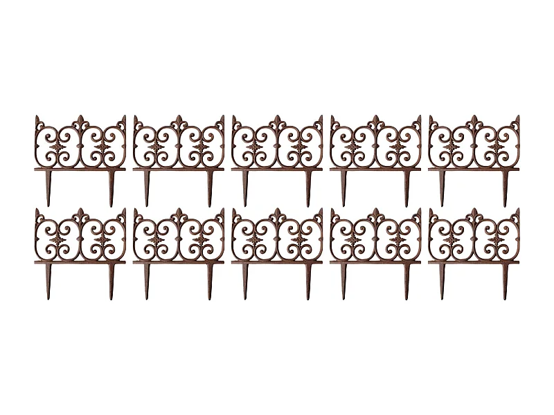 Bordure de jardin en fonte Valentine Lot de 10
