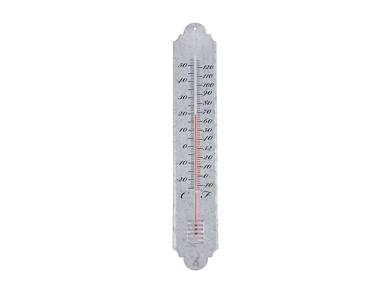 Thermomètre de jardin en zinc patiné 50cm