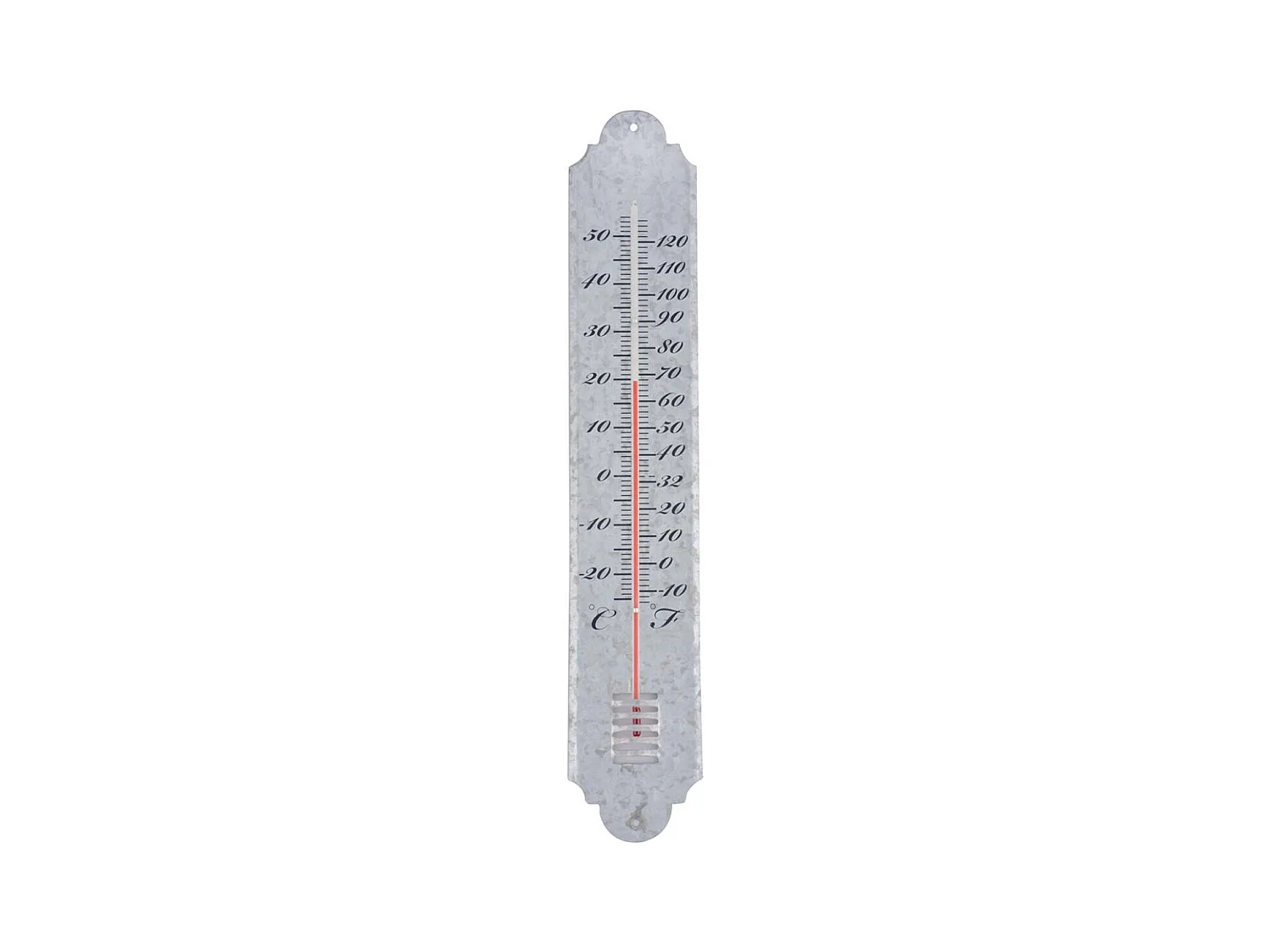 Thermomètre de jardin en zinc patiné 50cm