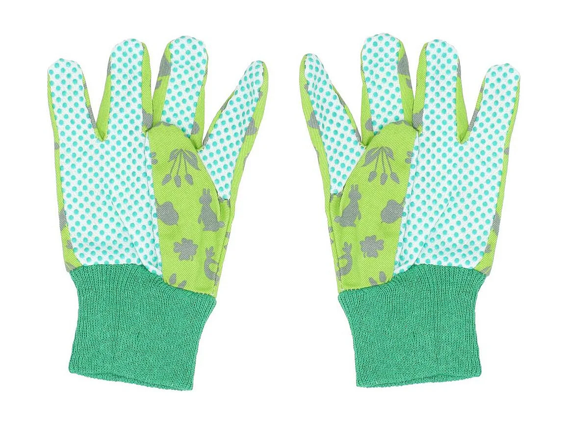 Kit petit jardinier accessoires pour enfant en métal Seau + gants + petits outils