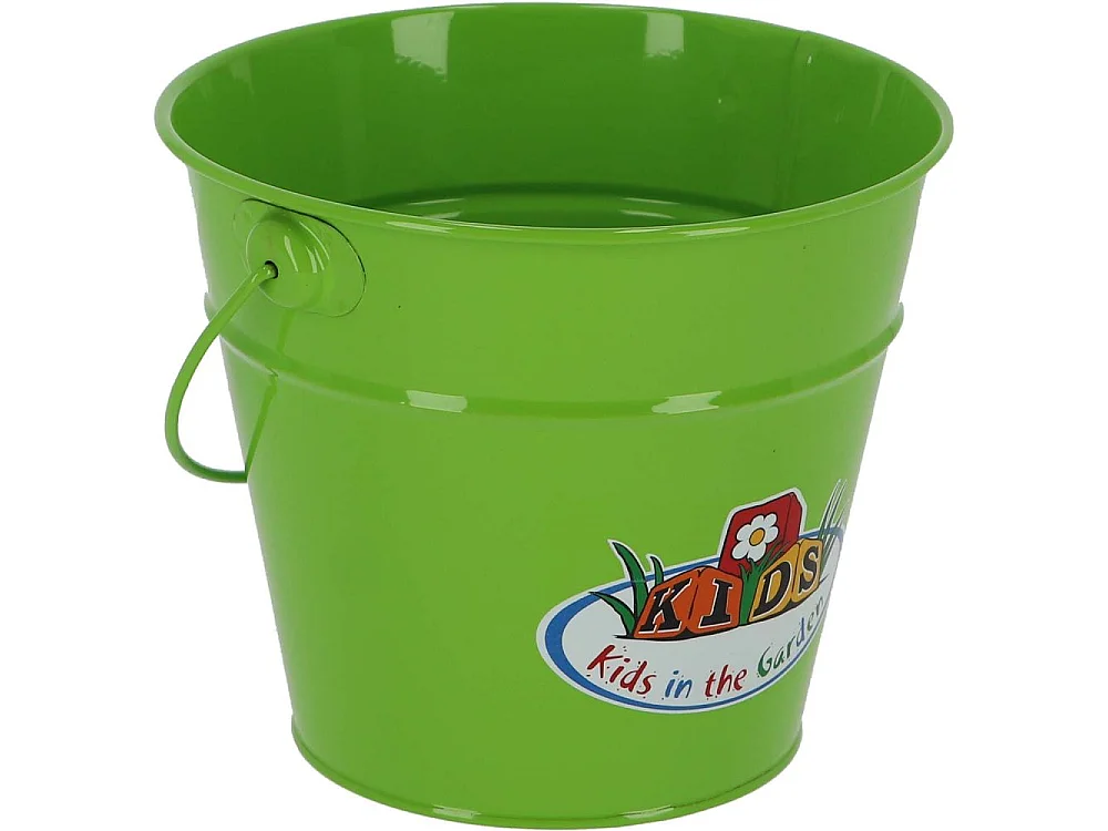 Kit petit jardinier accessoires pour enfant en métal Seau + gants + petits outils