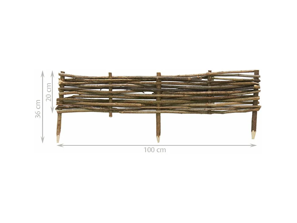 Bordure en noisetier 100cm (Lot de 5)