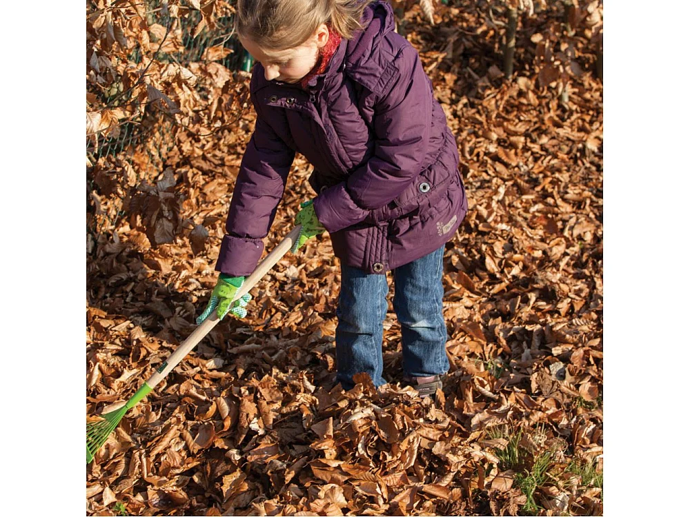 Outil de jardin pour enfant manche en bois Râteau à feuilles