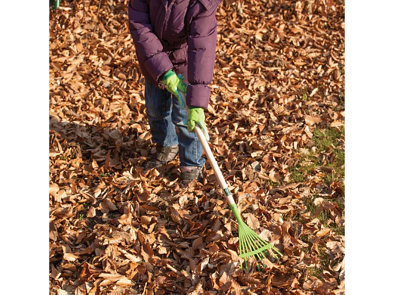 Outil de jardin pour enfant manche en bois Râteau à feuilles