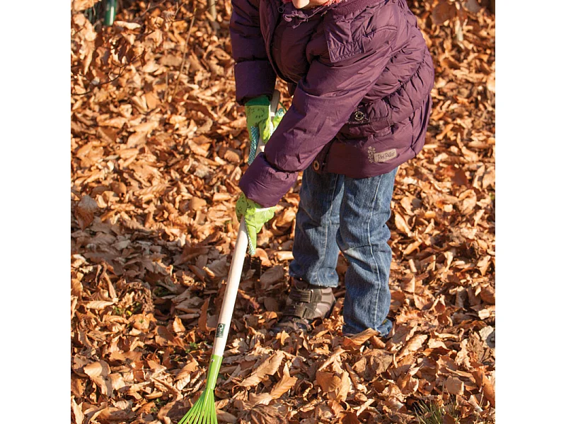 Outil de jardin pour enfant manche en bois Râteau à feuilles