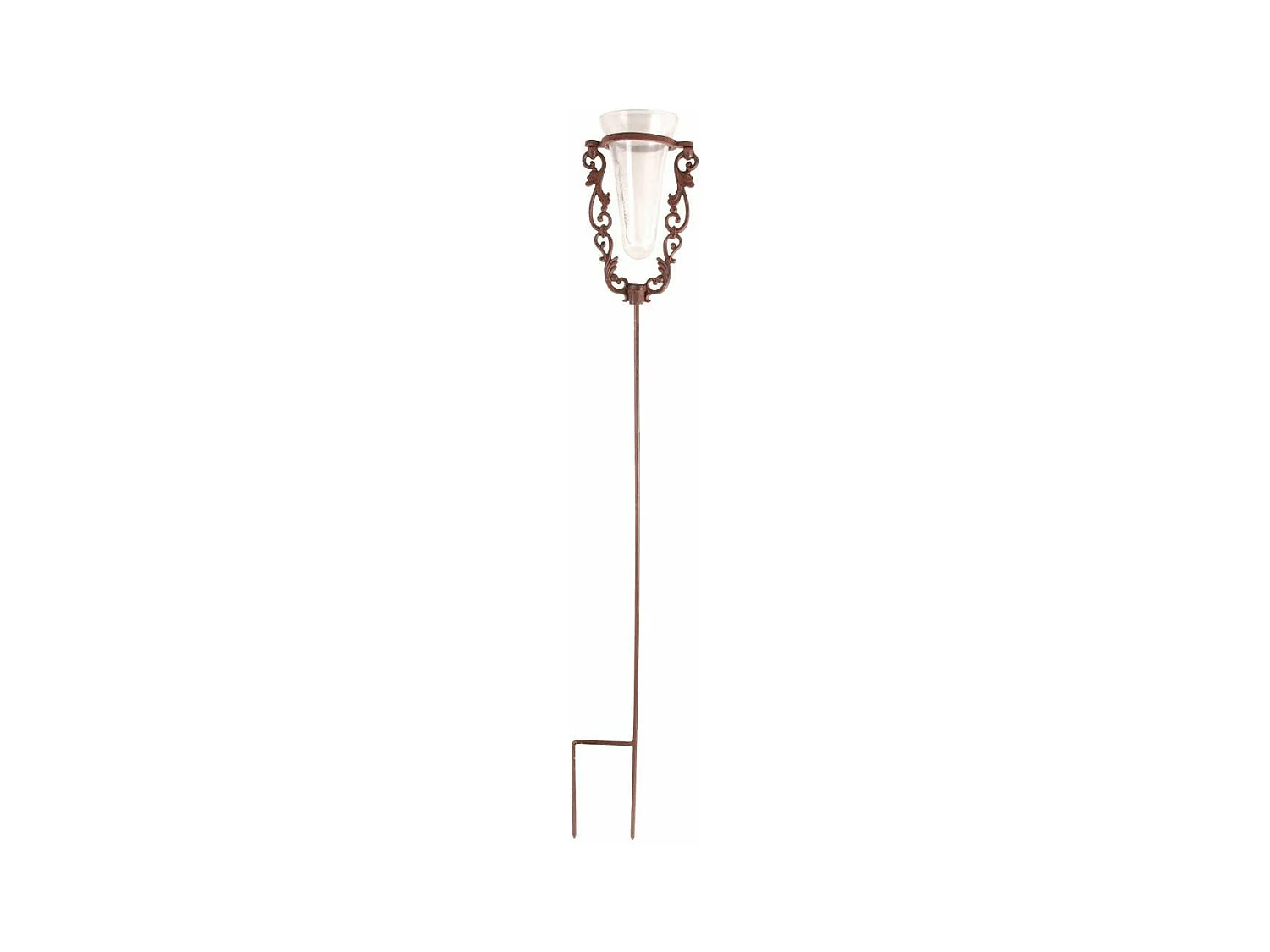 Pluviomètre de jardin en verre avec support en fonte