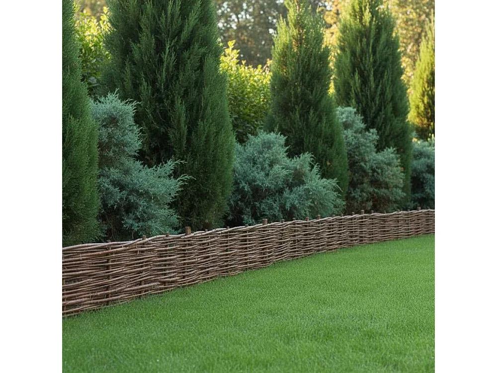 Bordures en osier tressé naturel (Lot de 4) 120 x 30 cm